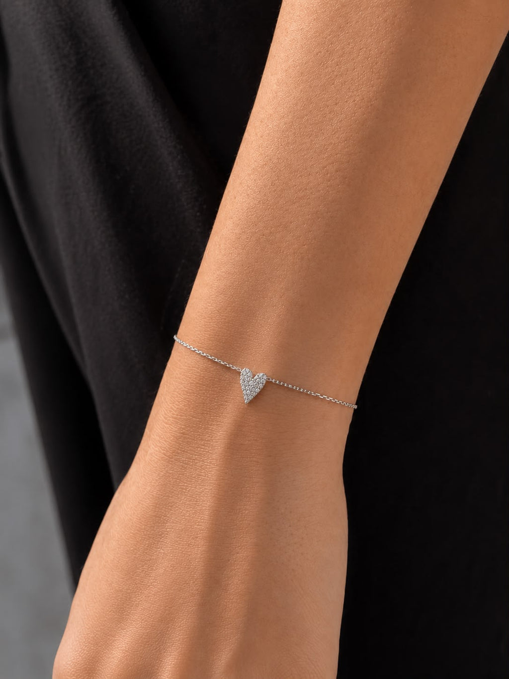PULSEIRA CORAÇÃO LONGO EM PRATA 925