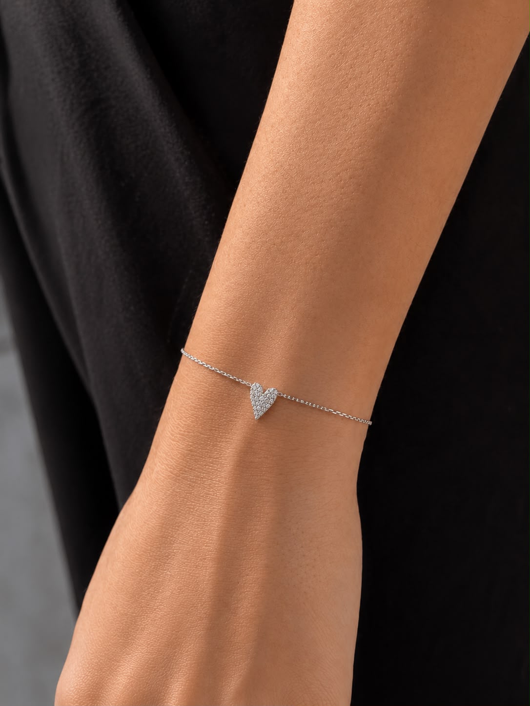 PULSEIRA CORAÇÃO LONGO EM PRATA 925