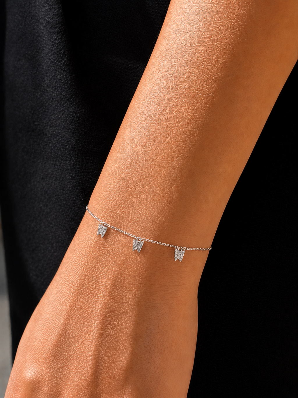 PULSEIRA 4 BORBOLETAS EM PRATA 925