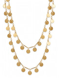 COLAR DUPLO MEDALHAS LISO SEMIJOIA DOURADA