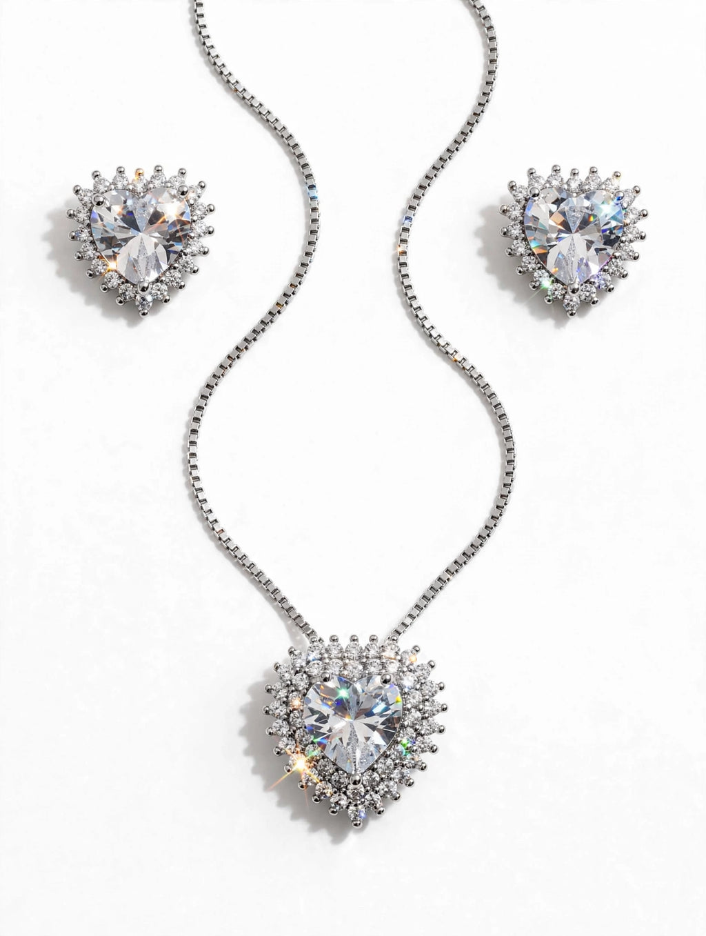 CONJUNTO CORAÇÃO CRISTAL 40+5CM