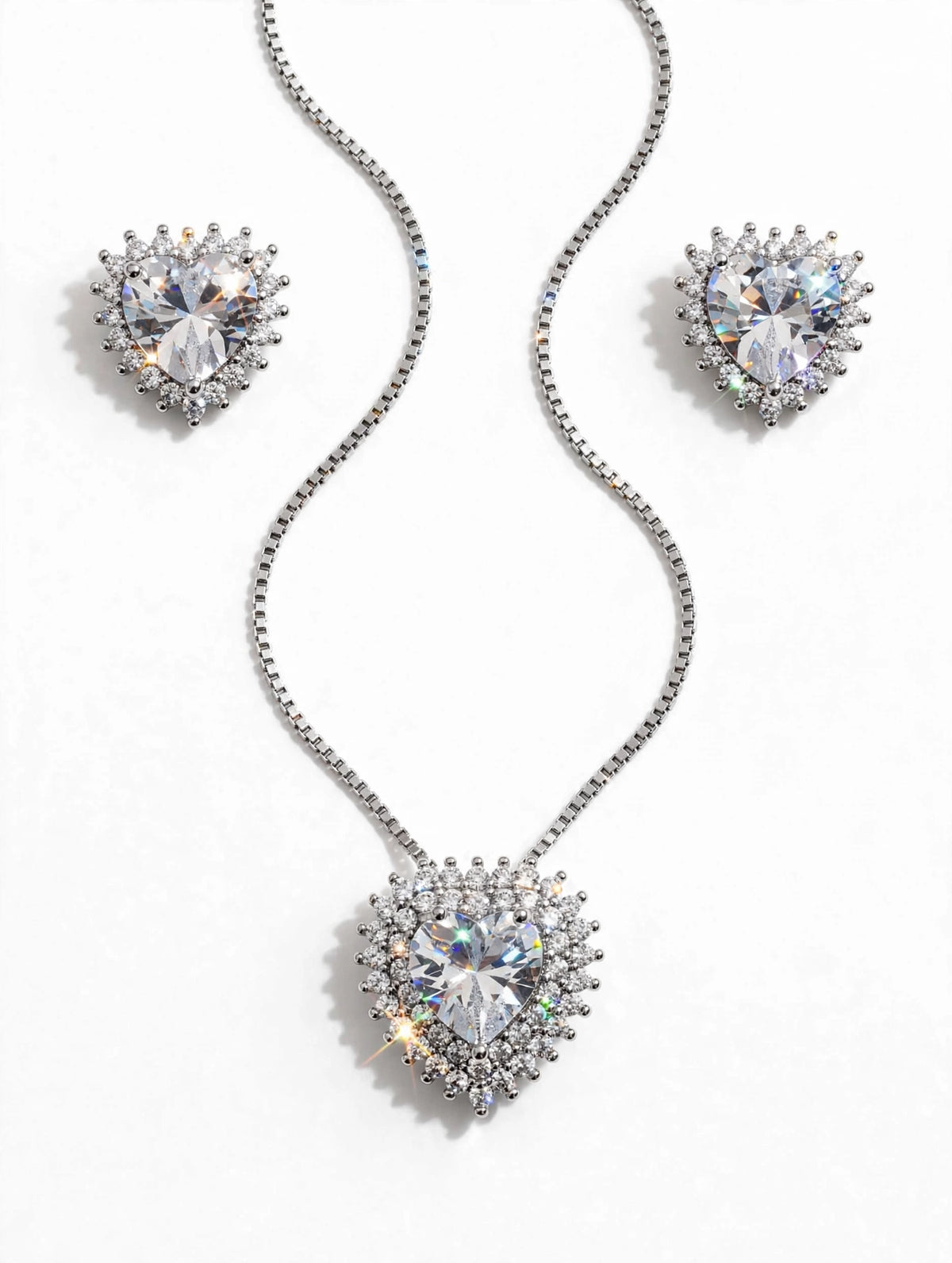 CONJUNTO CORAÇÃO CRISTAL 40+5CM