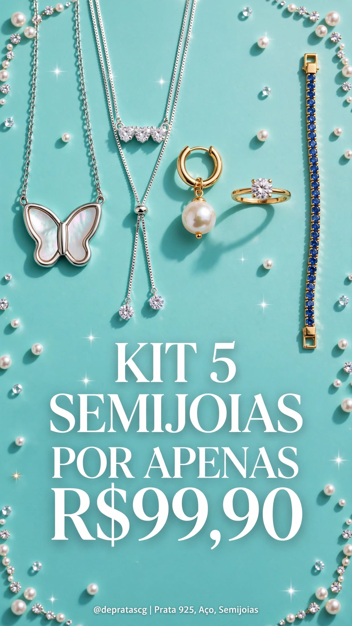 Kit 5 Semijoias Surpresa por Apenas R$ 99,90