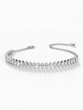 Pulseira Navette de Luxo Semijoia Prateada Premium