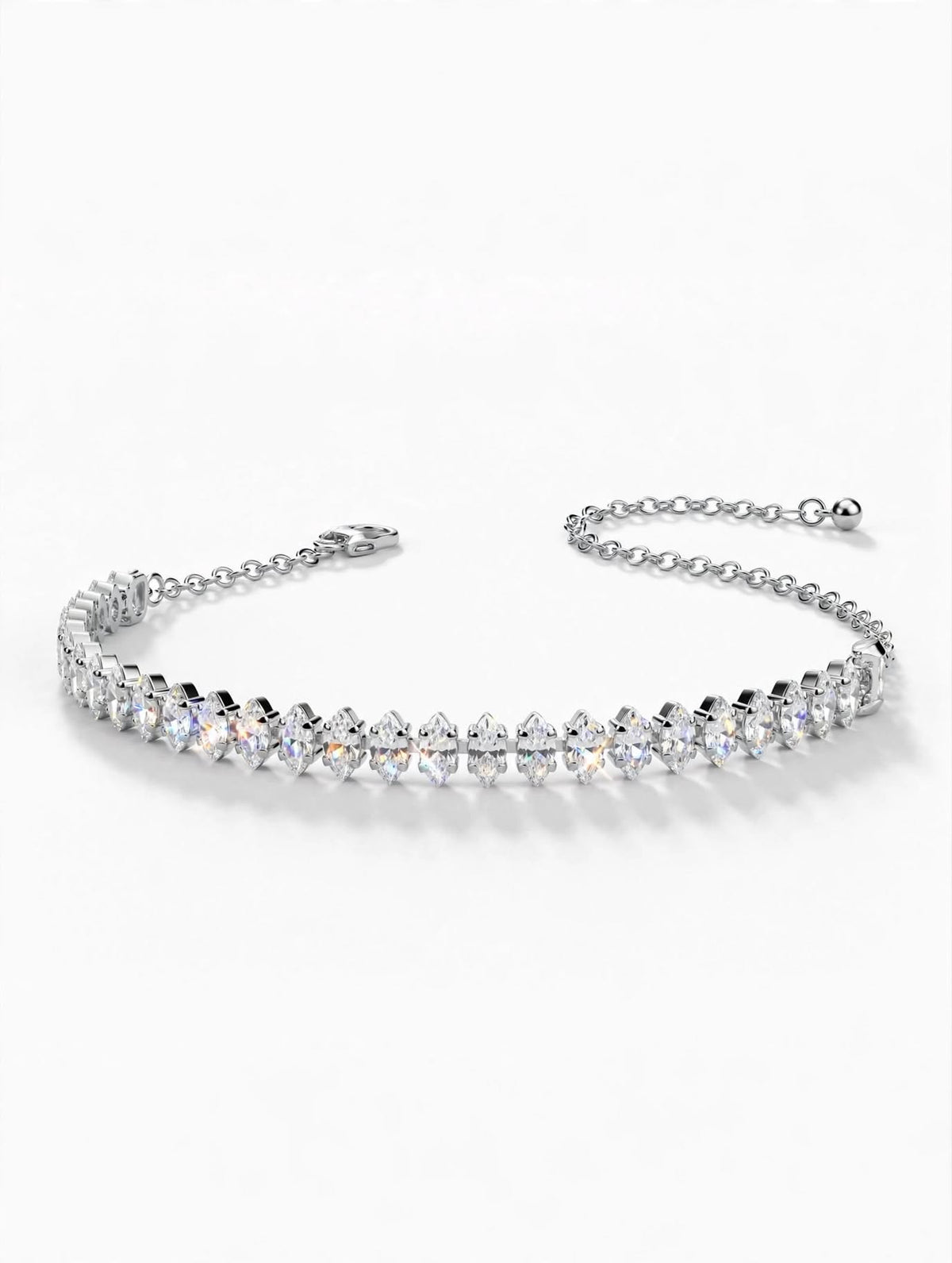 Pulseira Navette de Luxo Semijoia Prateada Premium