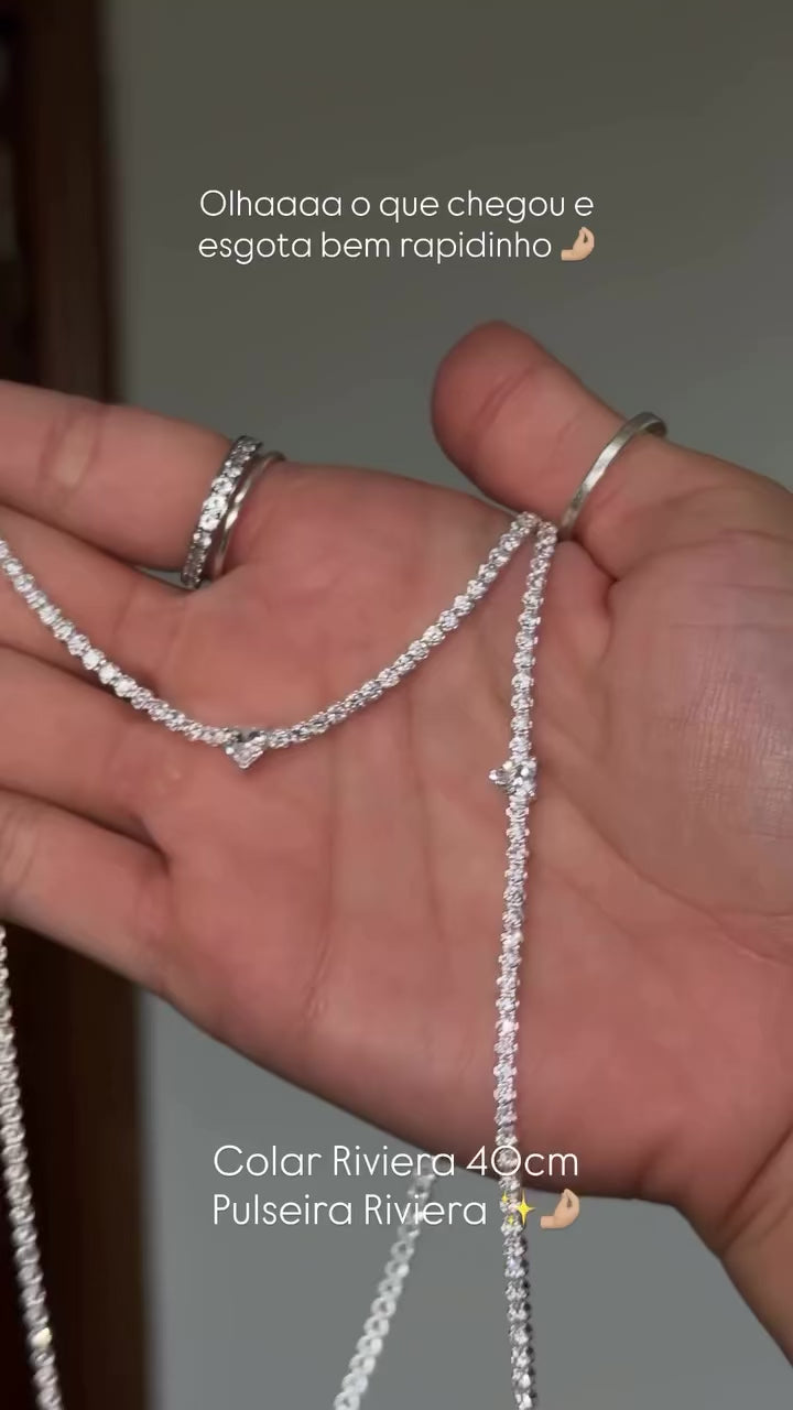 COLAR RIVIERA CORAÇÃO PRATA 925
