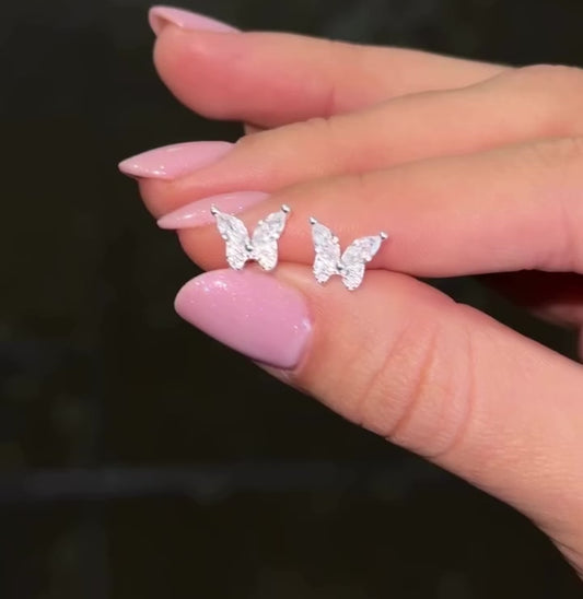 BRINCO BORBOLETA CRISTAL