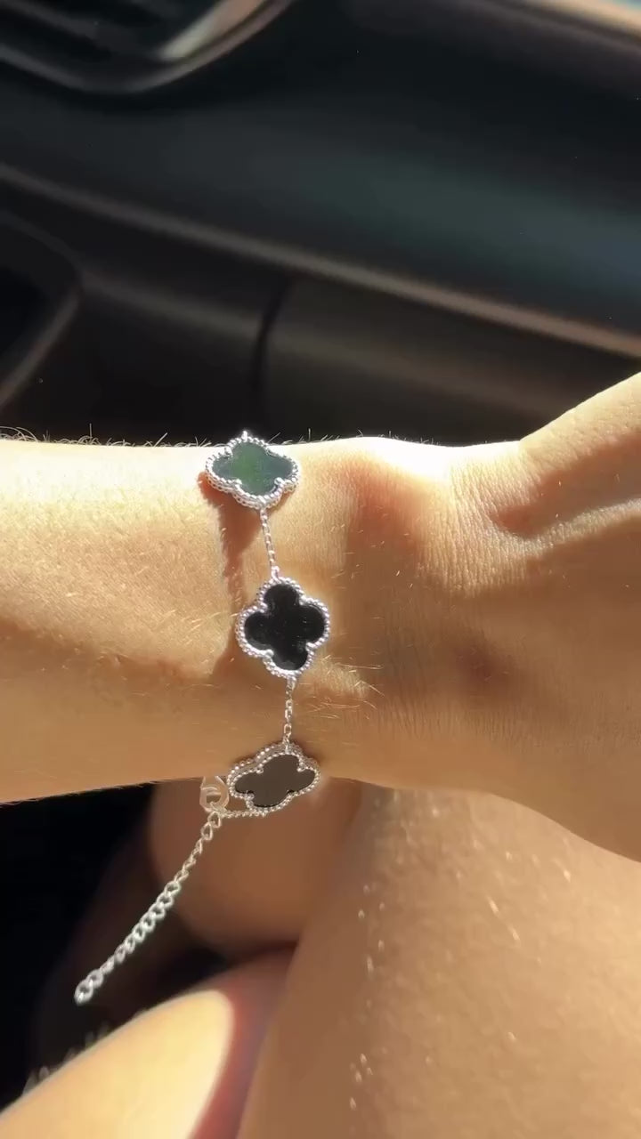 PULSEIRA 5 TREVOS PRATA 925