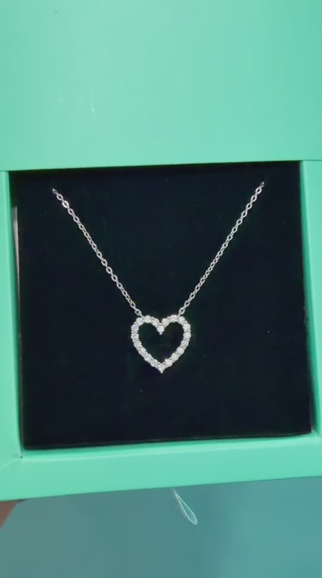 COLAR CORAÇÃO MOISSANITE 2.1MM PRATA 925
