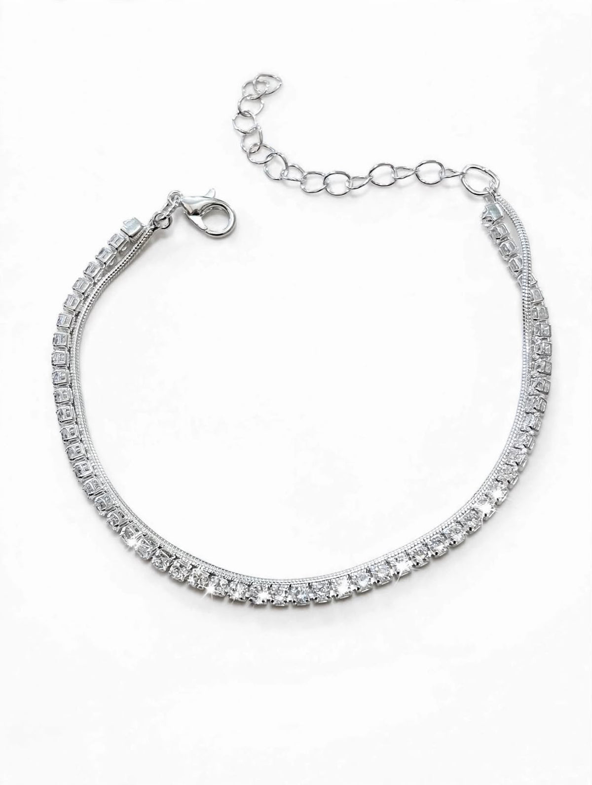 Pulseira Dupla Riviera + Rabo de Rato – Semijoia