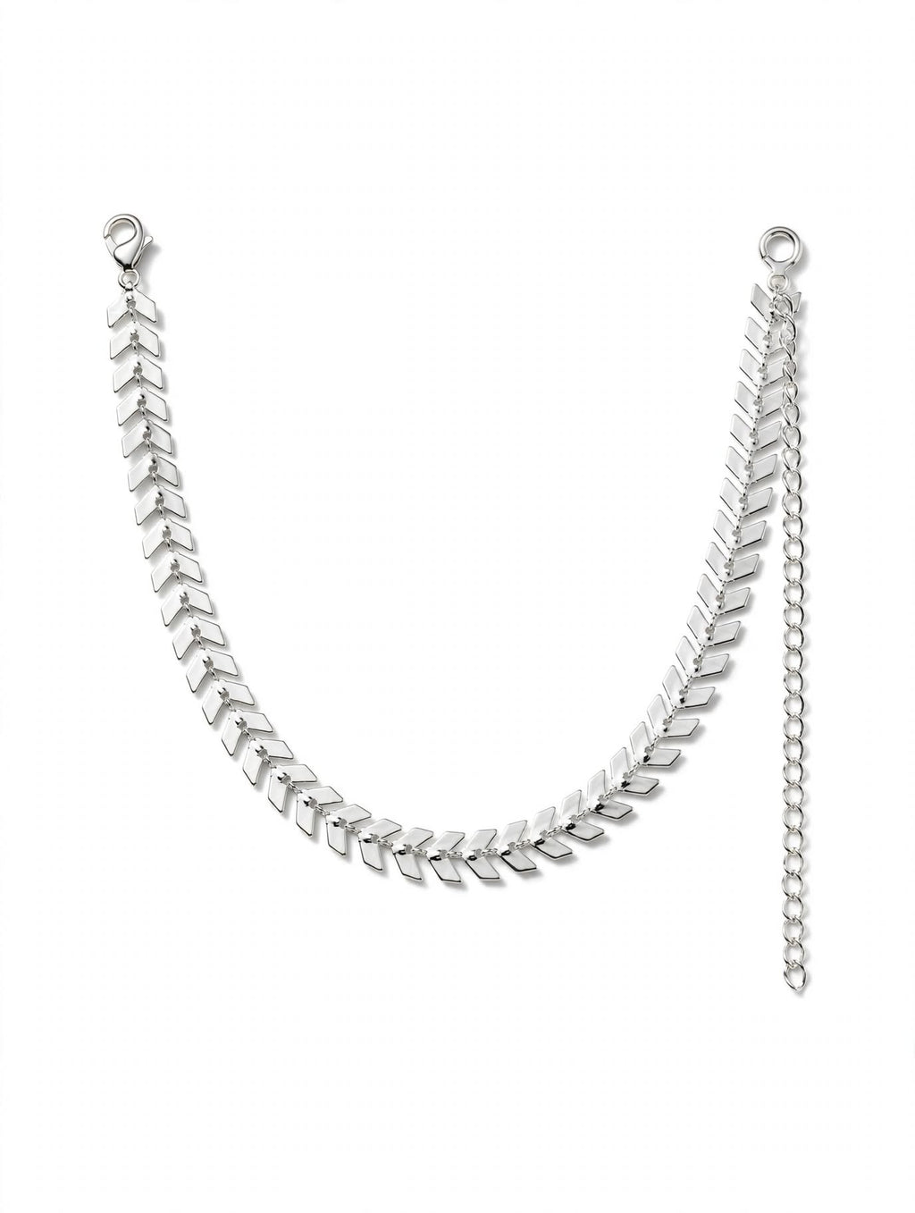 COLAR CHOCKER RAMO DE FOLHAS PRATEADO EM SEMIJOIA