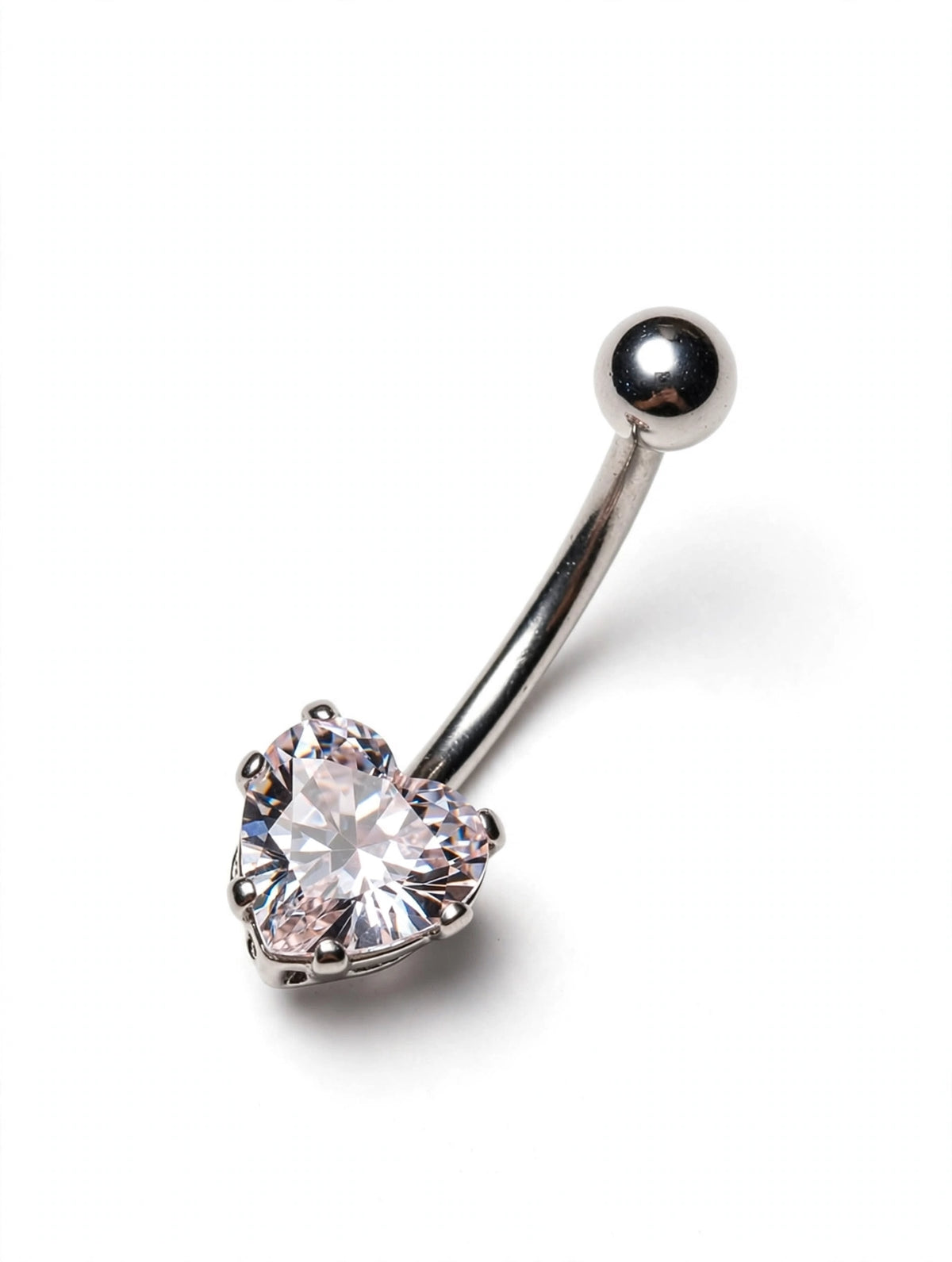 PIERCING CORAÇÃO CRISTAL P/ UMBIGO